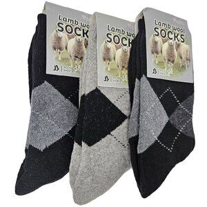 NWT 3 Pairs x Men Lamb Wool Socks, Thermal Warm Winter Boot Crew Socks